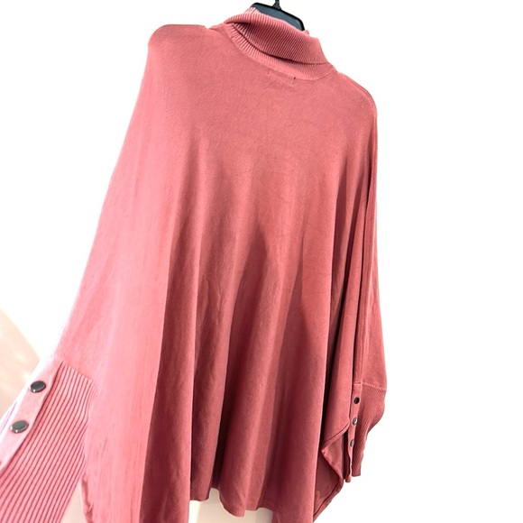 ALFANI LUX Turtle neck Batwing Coral Pink soft Sweater Retail $89 Sz L - Picture 6 of 6